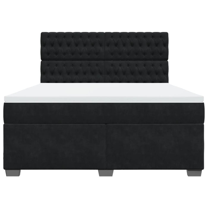 Pat box spring cu saltea, negru, 180x200 cm, catifea - WALTI WALTI