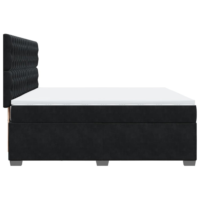 Pat box spring cu saltea, negru, 180x200 cm, catifea - WALTI WALTI