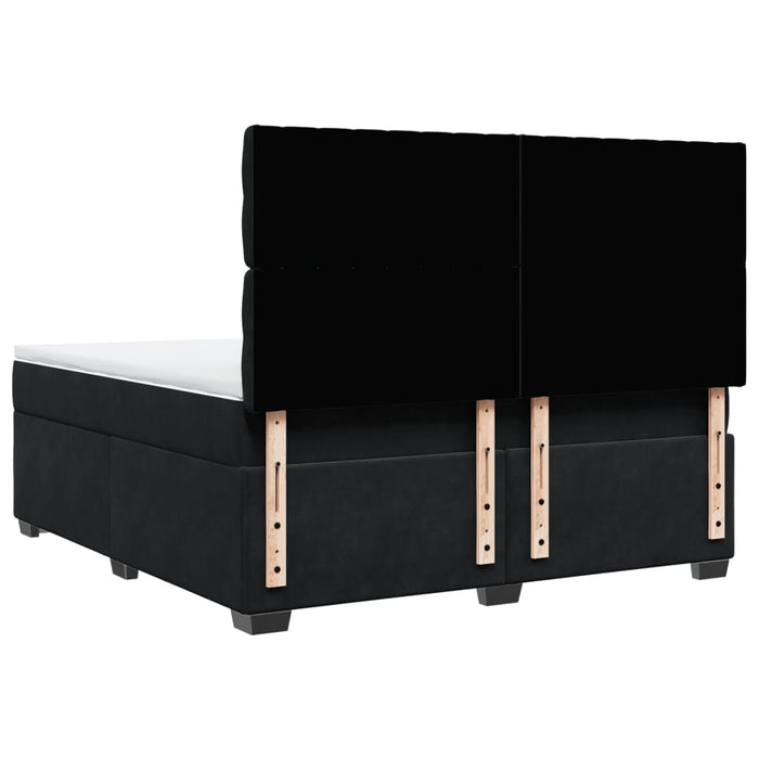 Pat box spring cu saltea, negru, 180x200 cm, catifea - WALTI WALTI