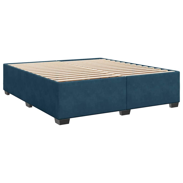 Pat box spring cu saltea, albastru, 180x200 cm, catifea WALTI