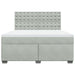 Pat box spring cu saltea, gri deschis, 180x200 cm, catifea - WALTI WALTI