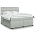 Pat box spring cu saltea, gri deschis, 180x200 cm, catifea - WALTI WALTI