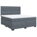 Pat box spring cu saltea, gri închis, 180x200 cm, catifea - WALTI WALTI