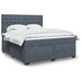 Pat box spring cu saltea, gri închis, 180x200 cm, catifea - WALTI WALTI