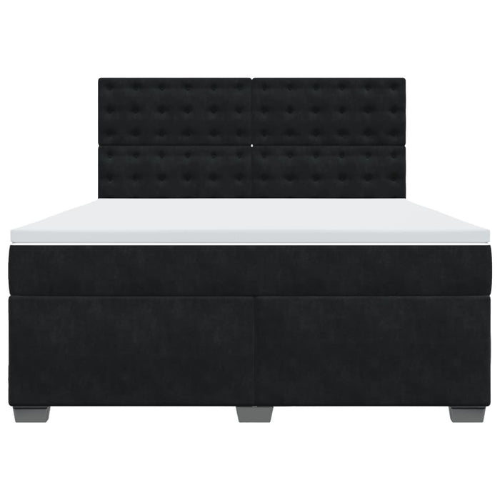 Pat box spring cu saltea, negru, 180x200 cm, catifea - WALTI WALTI
