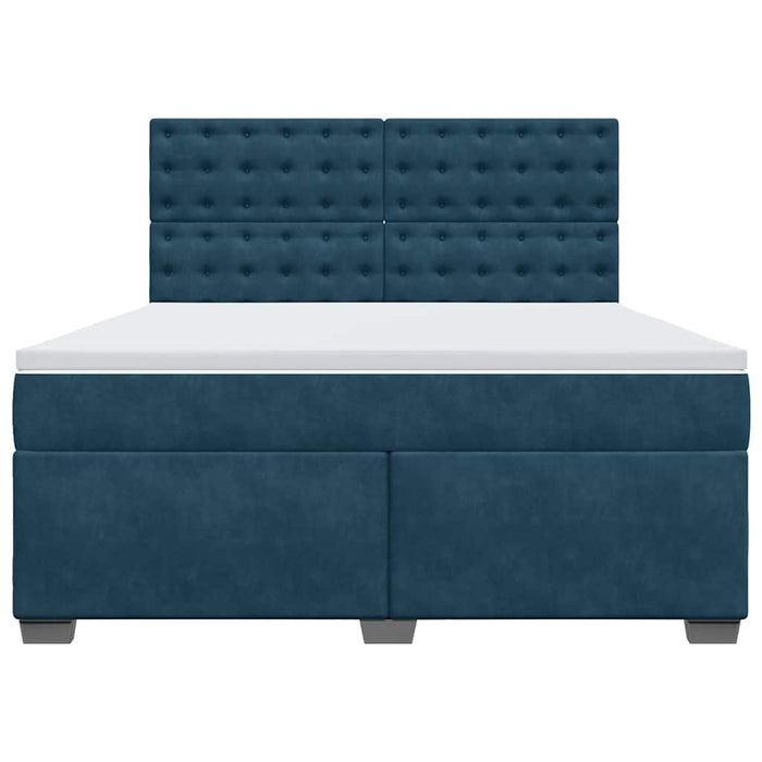 Pat box spring cu saltea, albastru, 180x200 cm, catifea - WALTI WALTI
