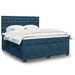 Pat box spring cu saltea, albastru, 180x200 cm, catifea - WALTI WALTI