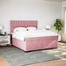 Pat box spring cu saltea, roz, 180x200 cm, catifea - WALTI WALTI