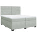 Pat box spring cu saltea, gri deschis, 200x200 cm, catifea - WALTI WALTI