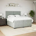 Pat box spring cu saltea, gri deschis, 200x200 cm, catifea - WALTI WALTI