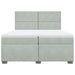 Pat box spring cu saltea, gri deschis, 200x200 cm, catifea - WALTI WALTI