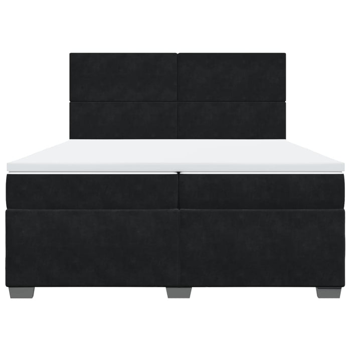 Pat box spring cu saltea, negru, 200x200 cm, catifea - WALTI WALTI