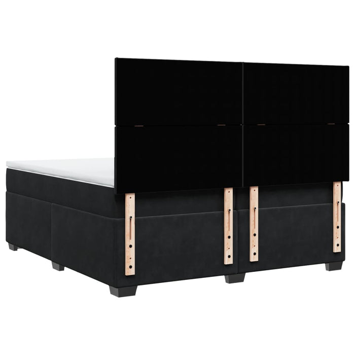 Pat box spring cu saltea, negru, 200x200 cm, catifea - WALTI WALTI