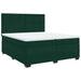 Pat box spring cu saltea, verde închis, 200x200 cm, catifea - WALTI WALTI