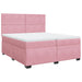 Pat box spring cu saltea, roz, 200x200 cm, catifea - WALTI WALTI