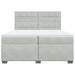 Pat box spring cu saltea, gri deschis, 200x200 cm, catifea - WALTI WALTI
