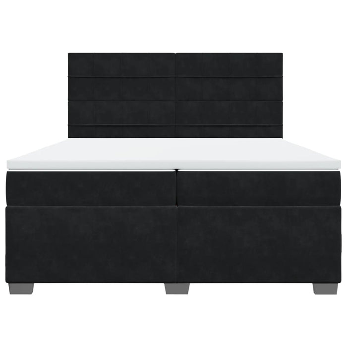 Pat box spring cu saltea, negru, 200x200 cm, catifea - WALTI WALTI