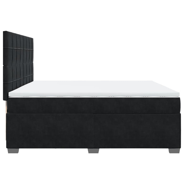 Pat box spring cu saltea, negru, 200x200 cm, catifea - WALTI WALTI