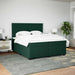 Pat box spring cu saltea, verde închis, 200x200 cm, catifea - WALTI WALTI
