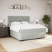 Pat box spring cu saltea, gri deschis, 200x200 cm, catifea - WALTI WALTI