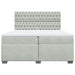 Pat box spring cu saltea, gri deschis, 200x200 cm, catifea - WALTI WALTI