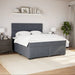 Pat box spring cu saltea, gri închis, 200x200 cm, catifea - WALTI WALTI