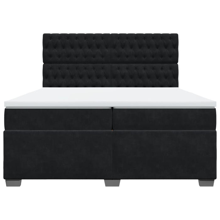 Pat box spring cu saltea, negru, 200x200 cm, catifea - WALTI WALTI