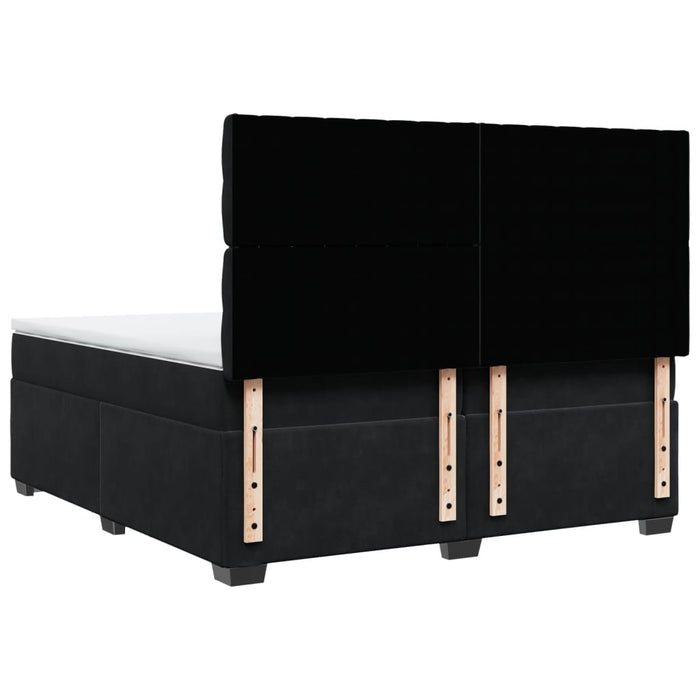 Pat box spring cu saltea, negru, 200x200 cm, catifea - WALTI WALTI