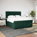 Pat box spring cu saltea, verde închis, 200x200 cm, catifea - WALTI WALTI
