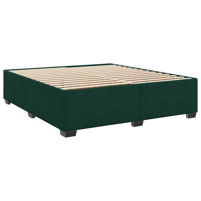 Pat box spring cu saltea, verde închis, 200x200 cm, catifea - WALTI WALTI