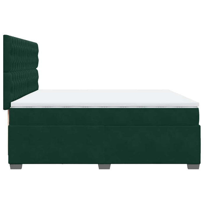 Pat box spring cu saltea, verde închis, 200x200 cm, catifea - WALTI WALTI