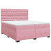 Pat box spring cu saltea, roz, 200x200 cm, catifea - WALTI WALTI