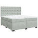 Pat box spring cu saltea, gri deschis, 200x200 cm, catifea - WALTI WALTI
