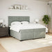 Pat box spring cu saltea, gri deschis, 200x200 cm, catifea - WALTI WALTI
