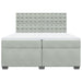 Pat box spring cu saltea, gri deschis, 200x200 cm, catifea - WALTI WALTI