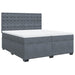 Pat box spring cu saltea, gri închis, 200x200 cm, catifea - WALTI WALTI
