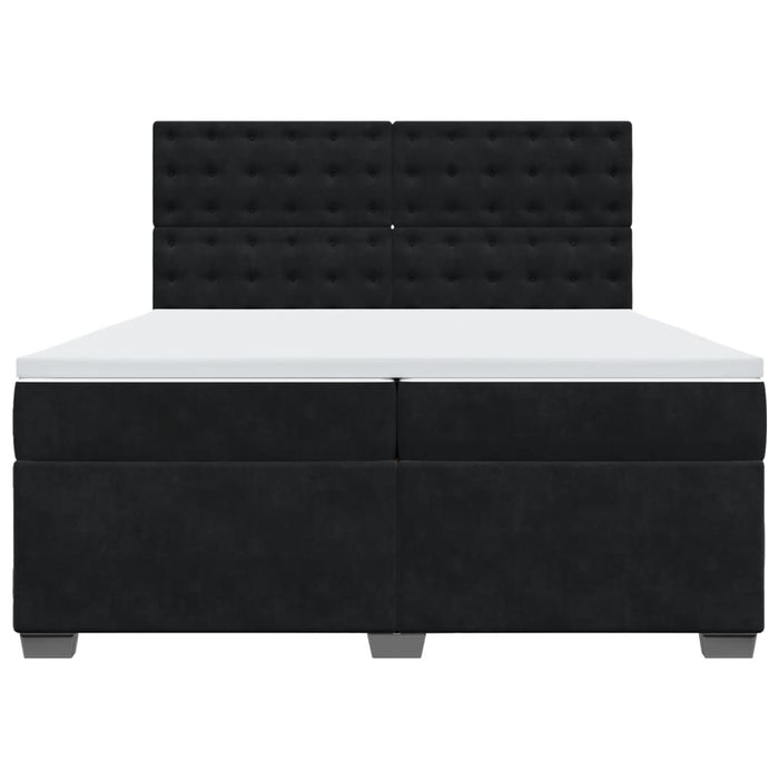 Pat box spring cu saltea, negru, 200x200 cm, catifea - WALTI WALTI