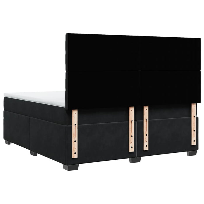 Pat box spring cu saltea, negru, 200x200 cm, catifea - WALTI WALTI