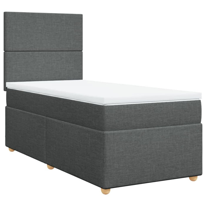Pat box spring cu saltea, gri închis, 80x200 cm, textil - WALTI WALTI
