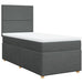 Pat box spring cu saltea, gri închis, 80x200 cm, textil - WALTI WALTI