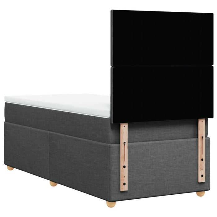 Pat box spring cu saltea, gri închis, 80x200 cm, textil - WALTI WALTI