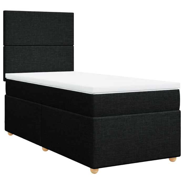 Pat box spring cu saltea, negru, 80x200 cm, textil - WALTI WALTI