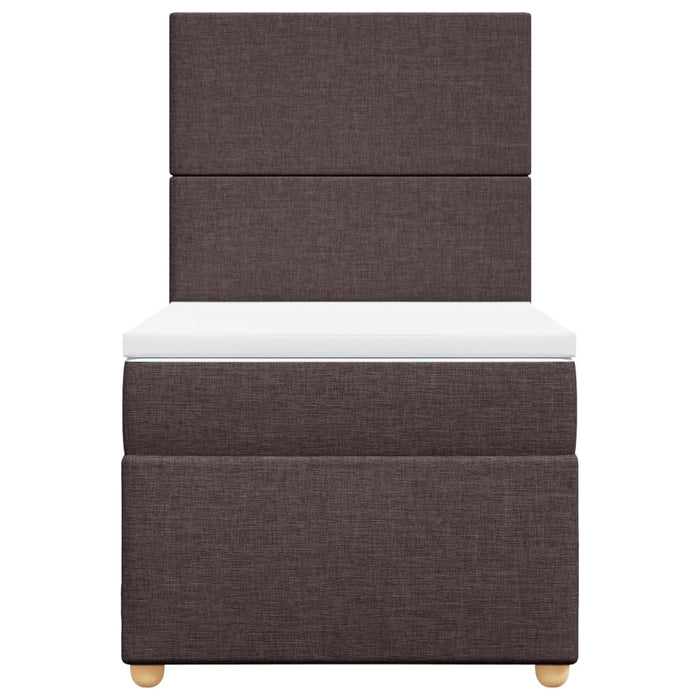Pat box spring cu saltea, maro închis, 80x200 cm, textil - WALTI WALTI