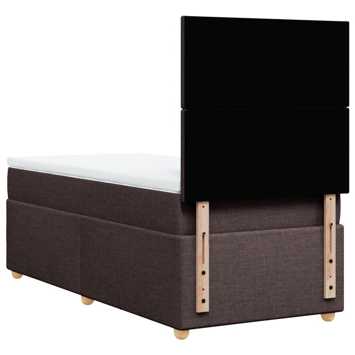 Pat box spring cu saltea, maro închis, 80x200 cm, textil - WALTI WALTI