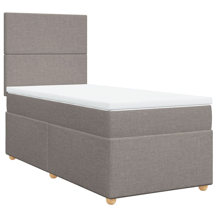 Pat box spring cu saltea, gri taupe, 80x200 cm, textil - WALTI WALTI