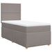 Pat box spring cu saltea, gri taupe, 80x200 cm, textil - WALTI WALTI