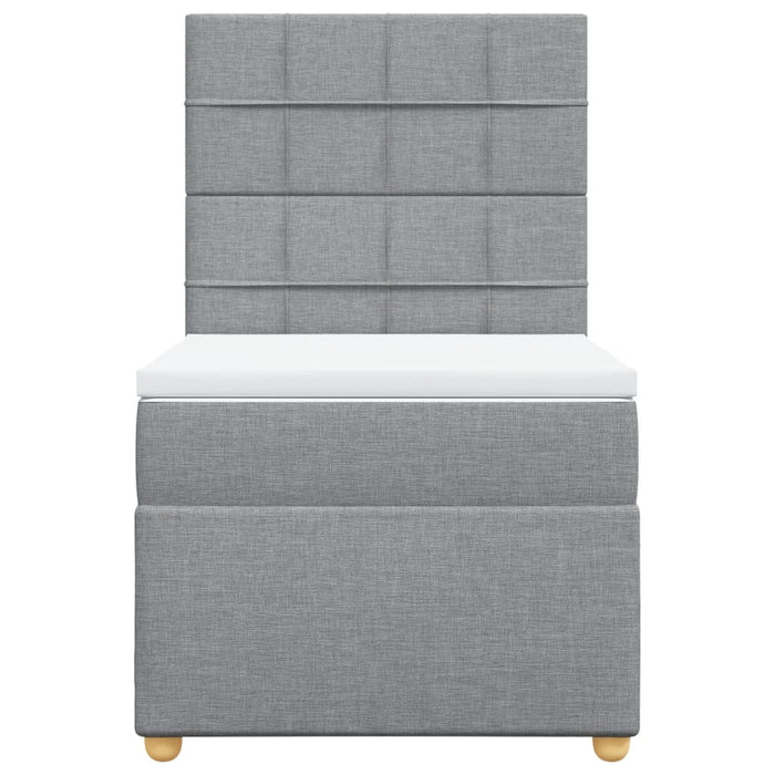 Pat continental cu saltea, gri deschis, 80x200 cm, textil - WALTI WALTI
