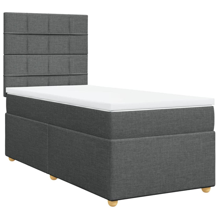 Pat box spring cu saltea, gri închis, 80x200 cm, textil - WALTI WALTI
