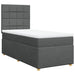 Pat box spring cu saltea, gri închis, 80x200 cm, textil - WALTI WALTI