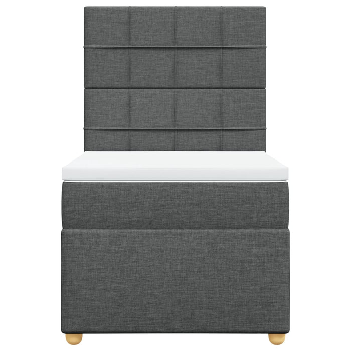 Pat box spring cu saltea, gri închis, 80x200 cm, textil - WALTI WALTI
